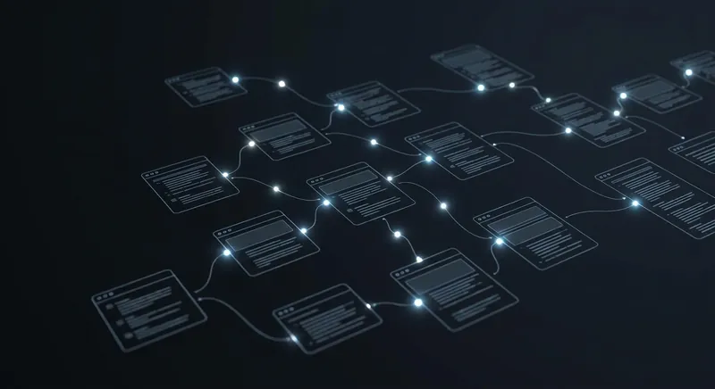 Wizualizacja robotów przeszukujących połączone strony internetowe