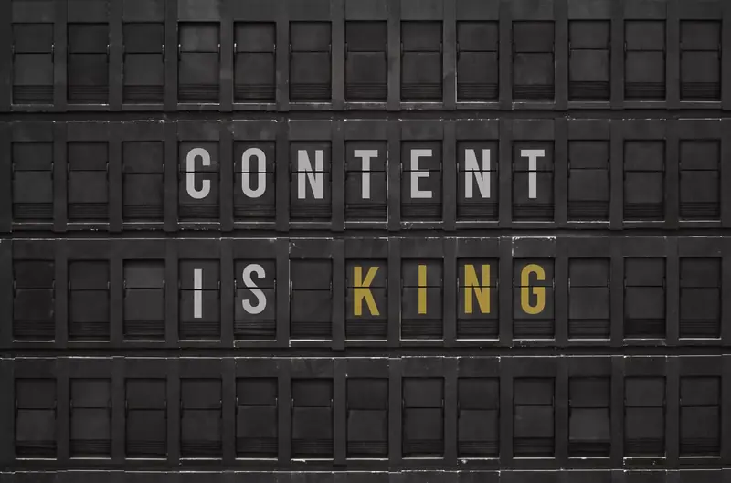 Tablica z napisem Content is King
